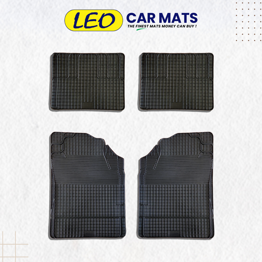Leo Promotion Broad fit Mat Car Mats (Black) Set of 4