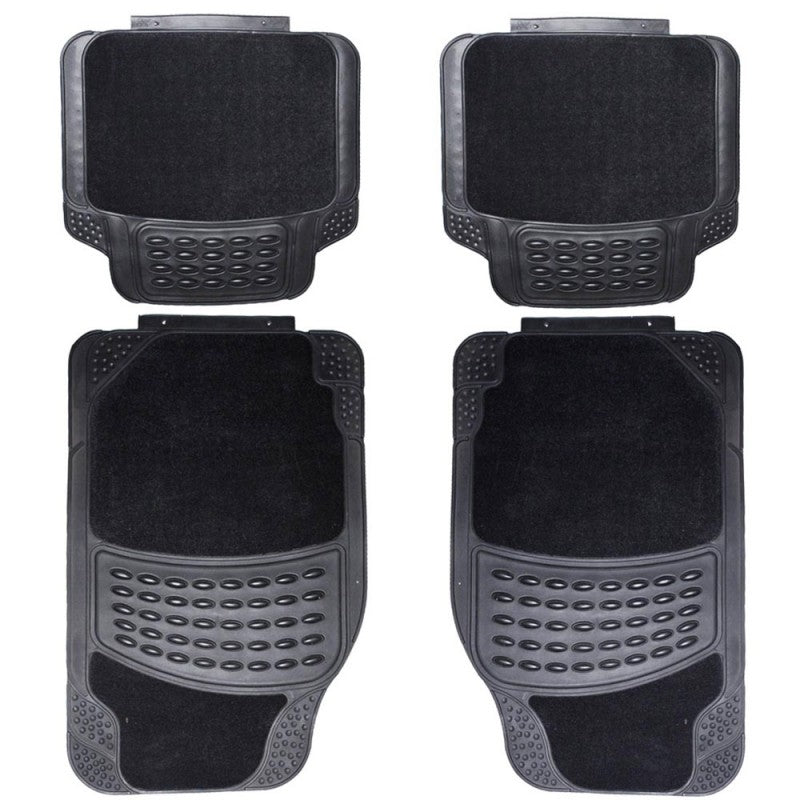 Leo Serrated Design with red carpet Car Mats (Red) Set of 4 for Hyundai Elite i20