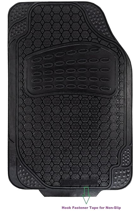 Leo Hexagon Universal Car Mat | Comfortable | Car Accessories | Car Accessories Interior (Black)