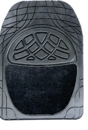 Leo Luxury Carpet Universal CAR MAT- Black (4-Piece Set)