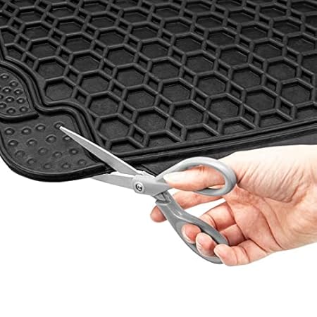 Leo Hexagon Universal Car Mat | Comfortable | Car Accessories | Car Accessories Interior (Black)