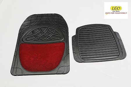 Leo Luxury Carpet Universal CAR MAT- Black (4-Piece Set)