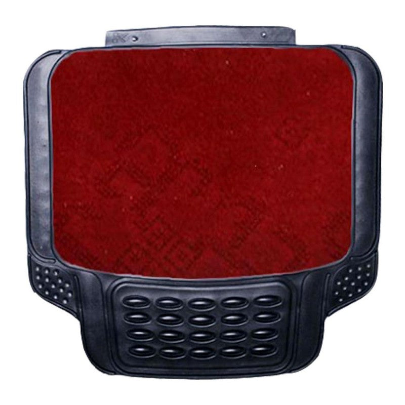Leo Serrated Design with red carpet Car Mats (Red) Set of 4 for Hyundai Elite i20